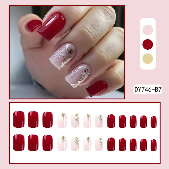 Cute French Style Sweet Cartoon Starry Sky Flower Plastic Nail Patches 1 Piece