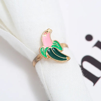 Cute Fruit Alloy Resin Women'S Adjustable Ring