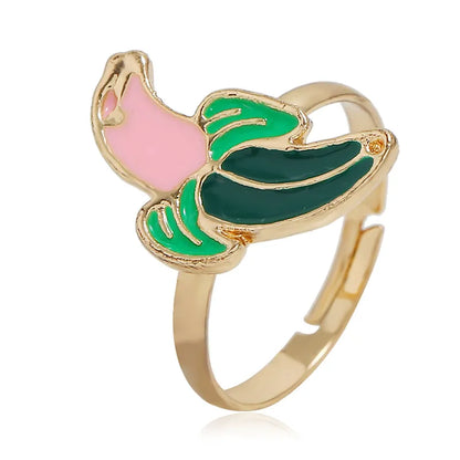 Cute Fruit Alloy Resin Women'S Adjustable Ring