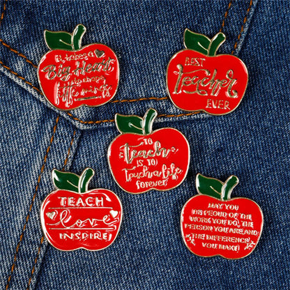 Cute Fruit Apple Alloy Unisex Brooches