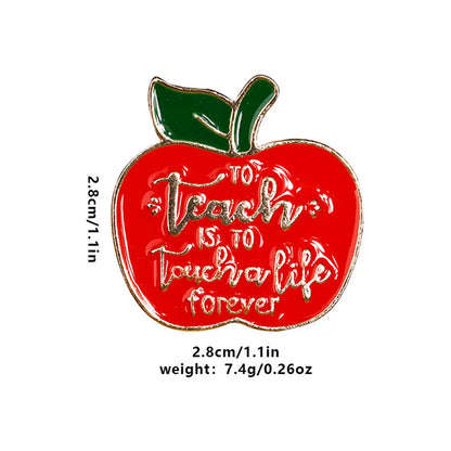 Cute Fruit Apple Alloy Unisex Brooches