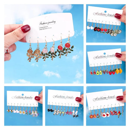 Cute Fruit Flower Alloy Plating Earrings