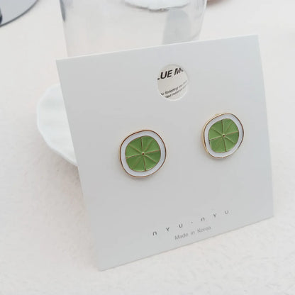 Cute Fruit Metal Plating Ear Studs