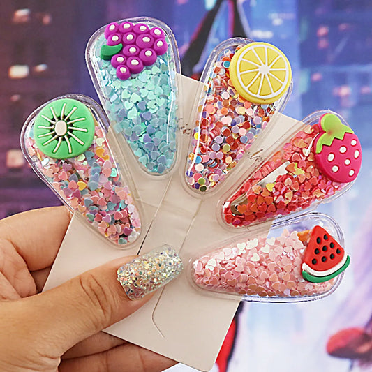 Cute Fruit Sequin Plastic Hair Clip 1 Piece