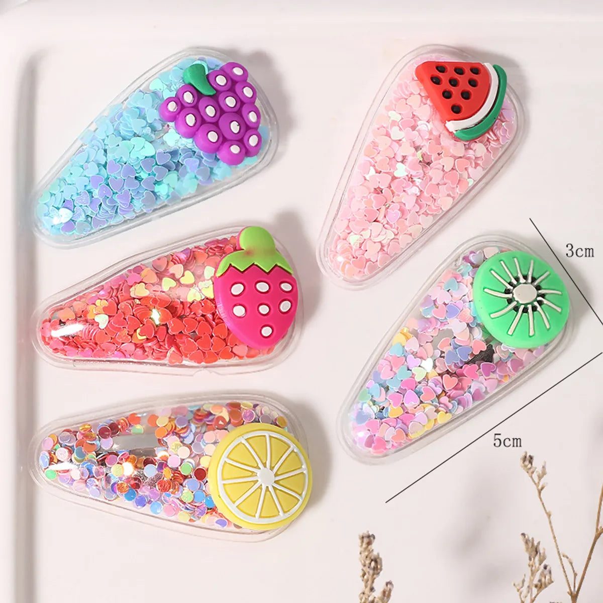 Cute Fruit Sequin Plastic Hair Clip 1 Piece