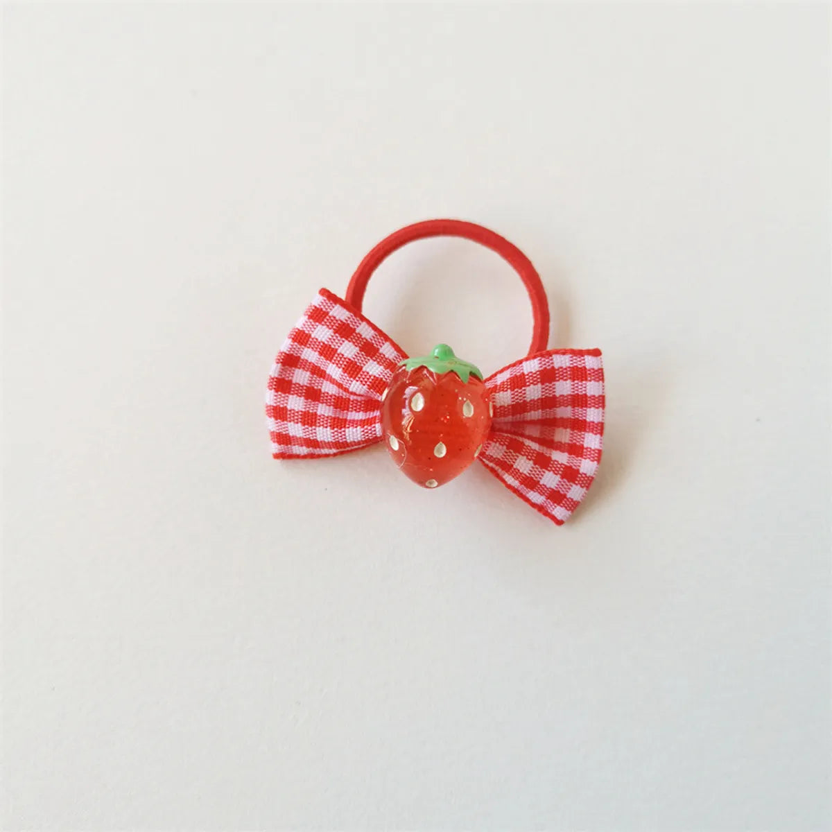 Cute Fruit Strawberry Plastic Cloth Hair Clip Hair Tie