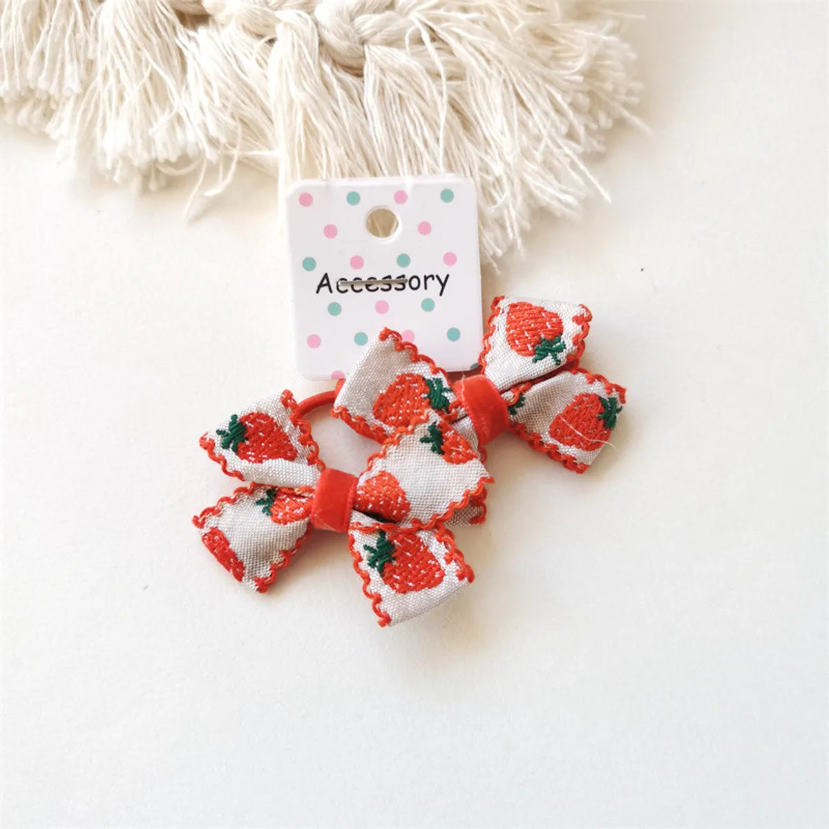 Cute Fruit Strawberry Plastic Cloth Hair Clip Hair Tie