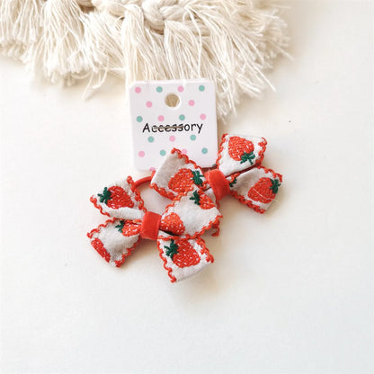 Cute Fruit Strawberry Plastic Cloth Hair Clip Hair Tie