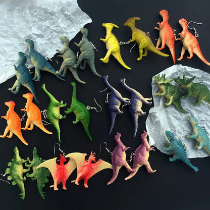 Cartoon Style Dinosaur Resin Three-Dimensional Children Unisex Drop Earrings 1 Pair