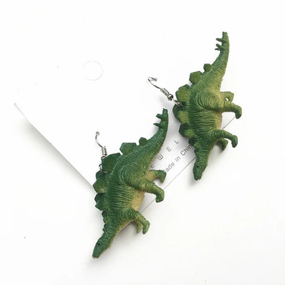 Cartoon Style Dinosaur Resin Three-Dimensional Children Unisex Drop Earrings 1 Pair