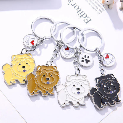 Cute Funny Dog Metal Unisex Keychain