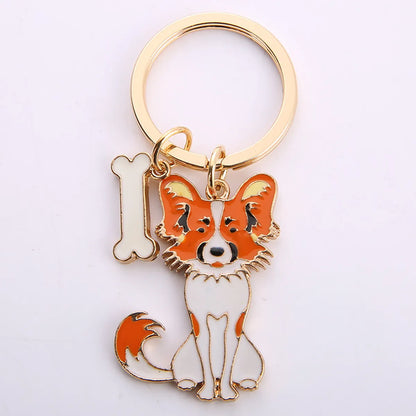 Cute Funny Dog Metal Unisex Keychain