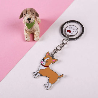 Cute Funny Dog Metal Unisex Keychain