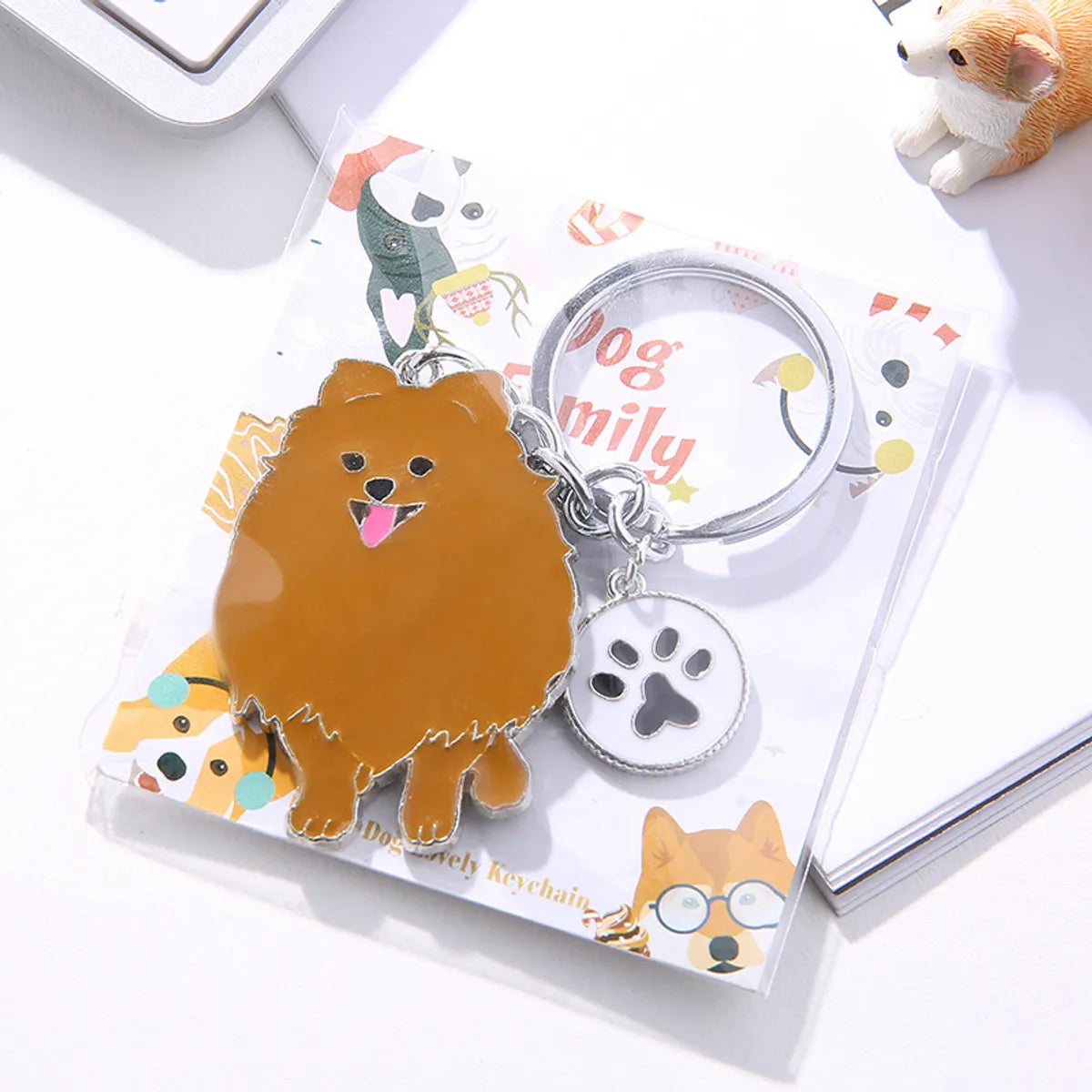 Cute Funny Dog Metal Unisex Keychain