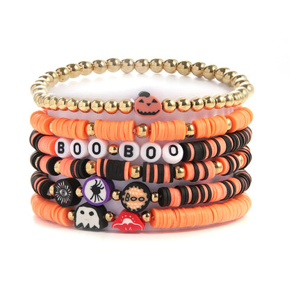 Cute Funny Halloween Pattern Soft Clay Wholesale Bracelets