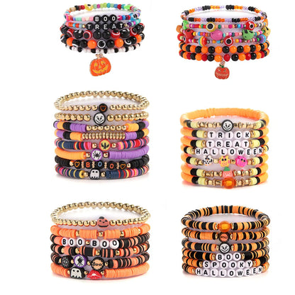 Cute Funny Halloween Pattern Soft Clay Wholesale Bracelets