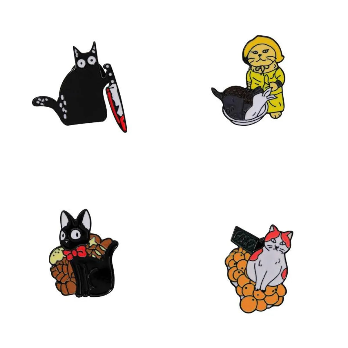 Cute Funny Pastoral Cartoon Cat Alloy Unisex Brooches