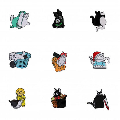 Cute Funny Pastoral Cartoon Cat Alloy Unisex Brooches