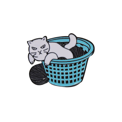 Cute Funny Pastoral Cartoon Cat Alloy Unisex Brooches