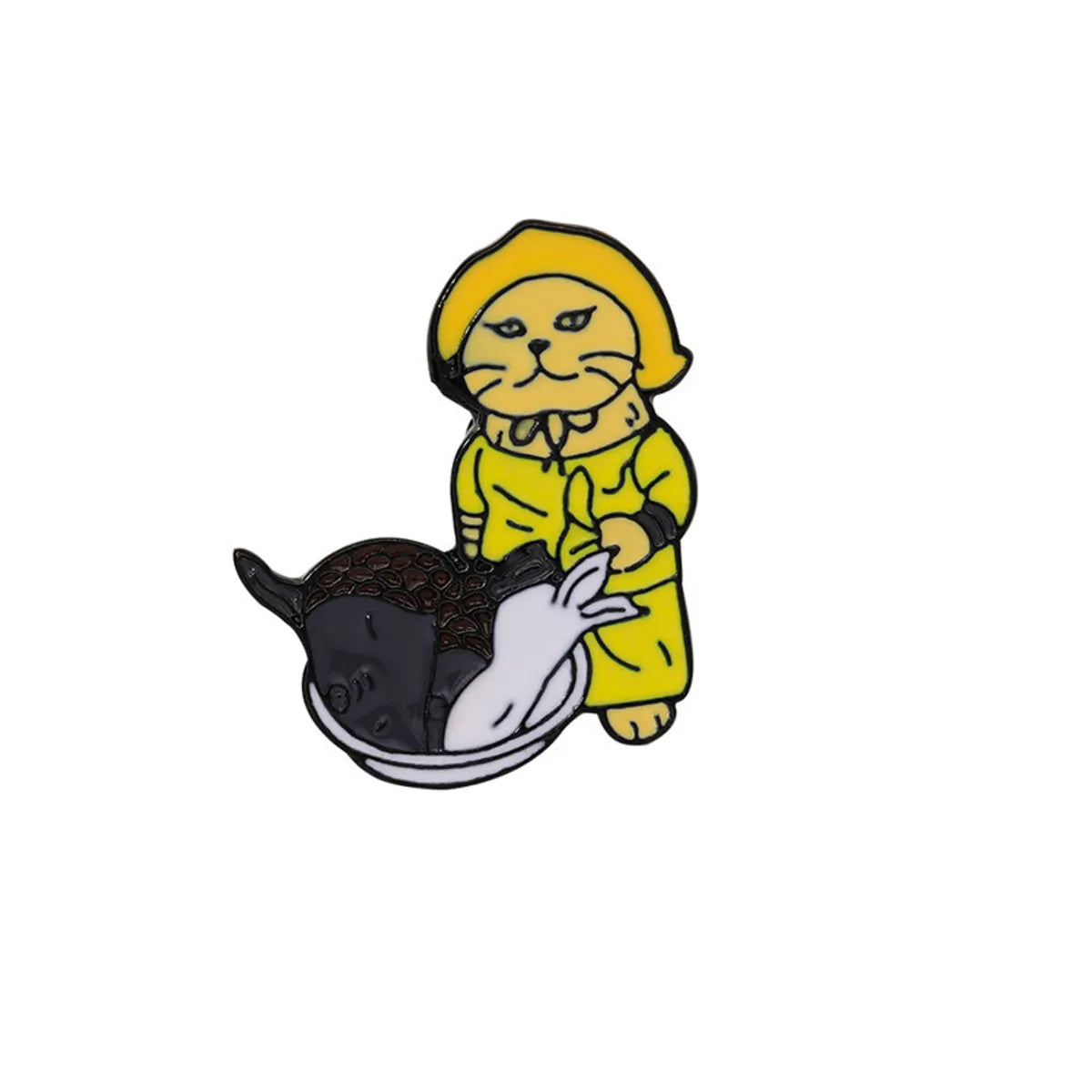 Cute Funny Pastoral Cartoon Cat Alloy Unisex Brooches