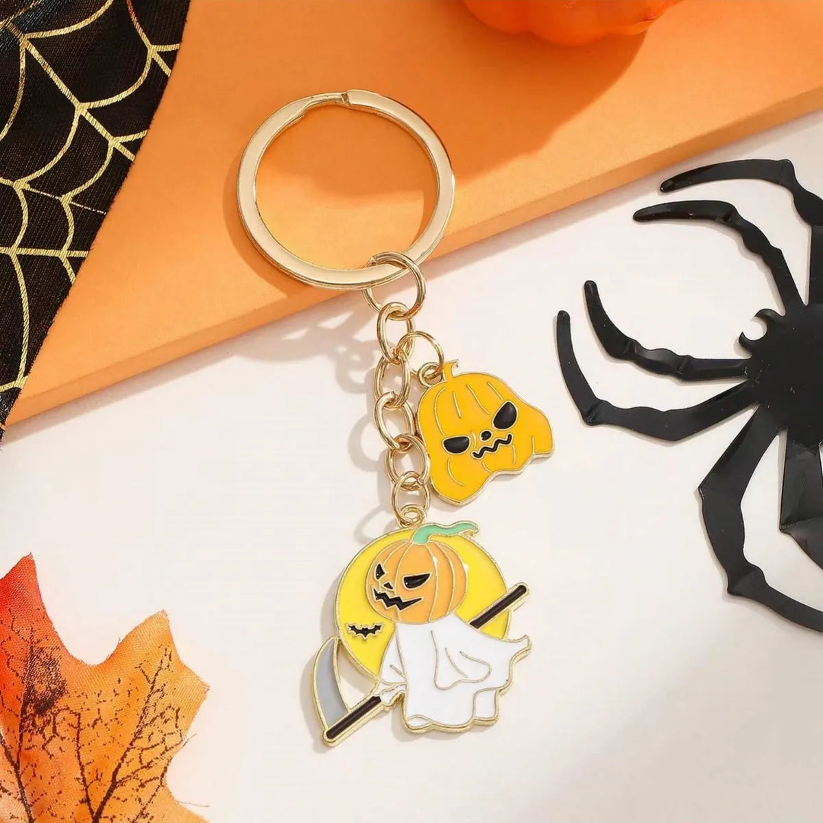 Cute Funny Pumpkin Alloy Halloween Bag Pendant Keychain