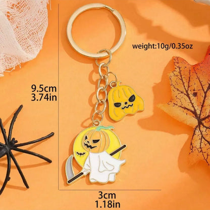 Cute Funny Pumpkin Alloy Halloween Bag Pendant Keychain