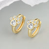 Cute Geometric Cat Claw Footprint Earrings For Women In 925 Sterling Silver With Zircon Inlay Electroplated Ear Buckle Design