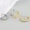 Cute Geometric Cat Claw Footprint Earrings For Women In 925 Sterling Silver With Zircon Inlay Electroplated Ear Buckle Design