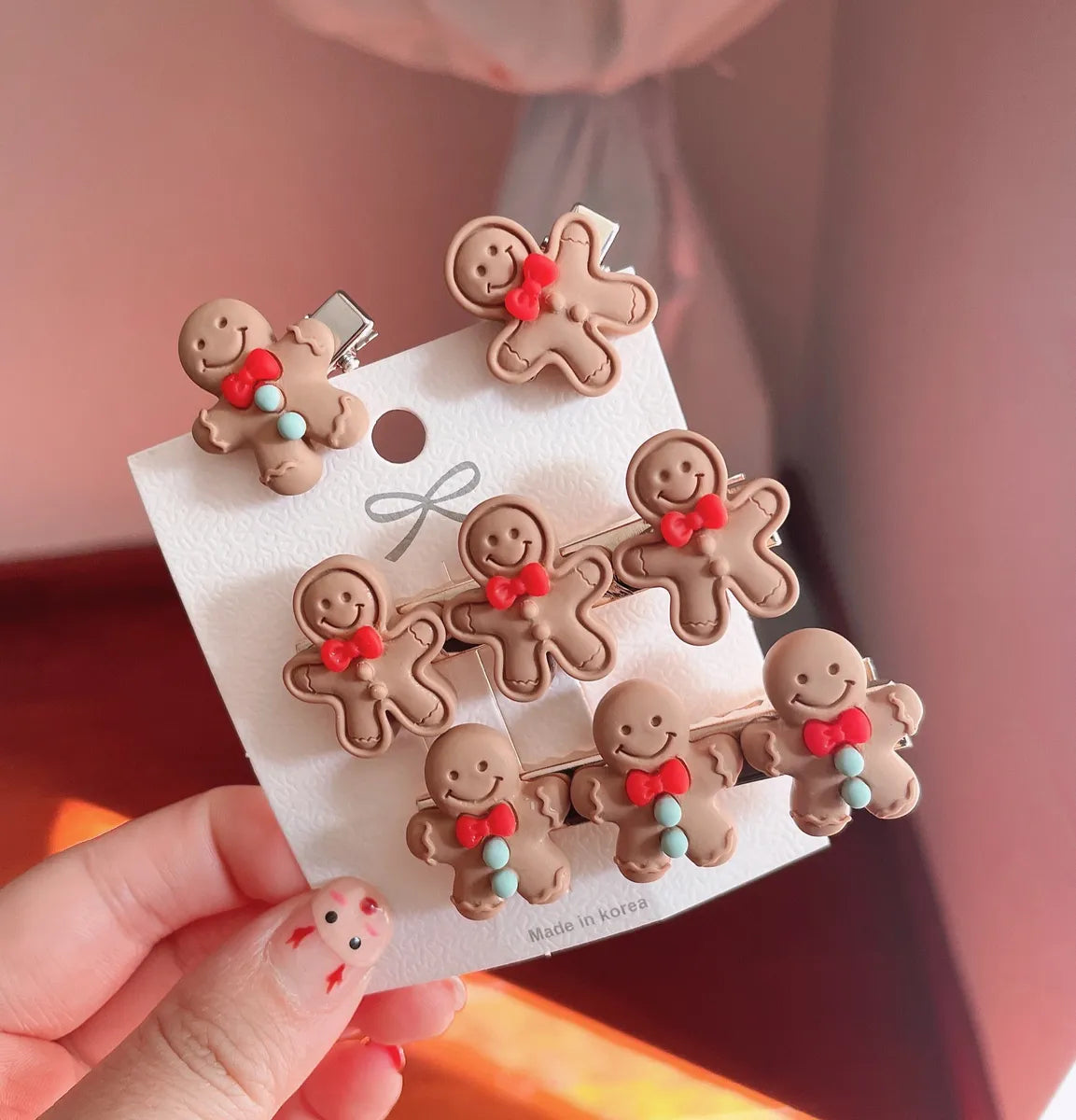 Cute Gingerbread Resin Hair Clip 1 Piece