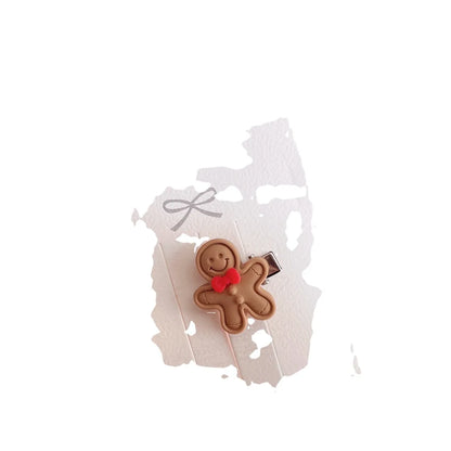 Cute Gingerbread Resin Hair Clip 1 Piece