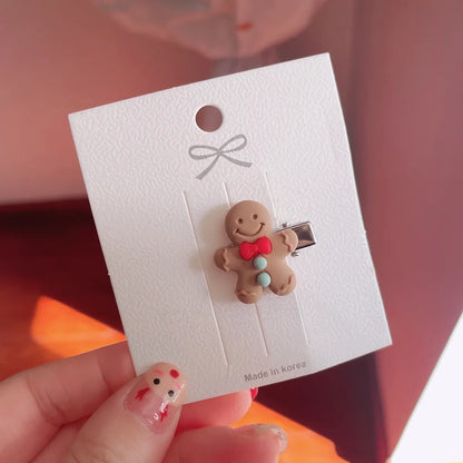 Cute Gingerbread Resin Hair Clip 1 Piece