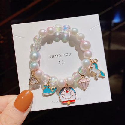 Cute Gradient Color Children'S Pearl Cartoon Bracelet