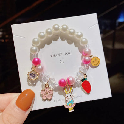 Cute Gradient Color Children'S Pearl Cartoon Bracelet