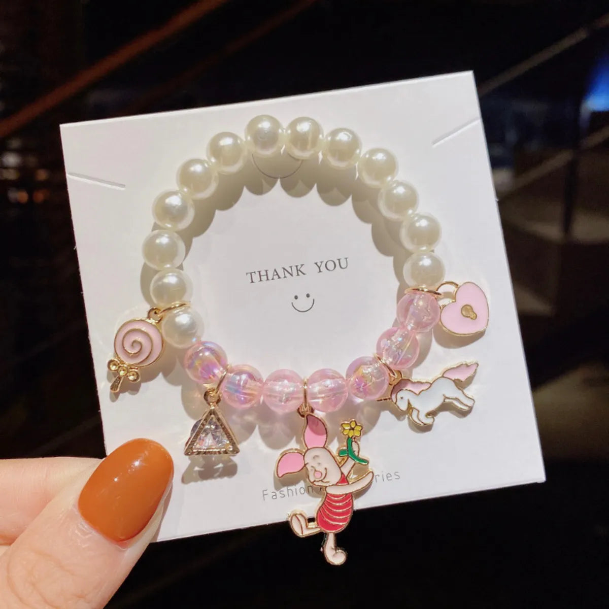 Cute Gradient Color Children'S Pearl Cartoon Bracelet