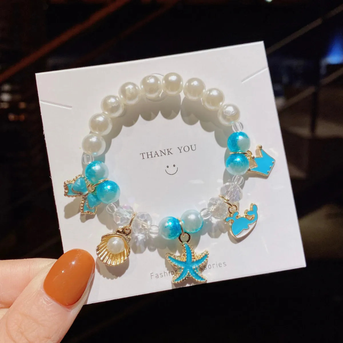 Cute Gradient Color Children'S Pearl Cartoon Bracelet