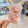 Cute Handmade Cloth Bow Duckbill Hair Clip Pearlescent Yarn Double Clip Hairpin For Baby Girls And Children