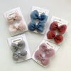 Cute Handmade Cloth Bow Duckbill Hair Clip Pearlescent Yarn Double Clip Hairpin For Baby Girls And Children