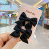 Cute Handmade Cloth Bow Duckbill Hair Clip Pearlescent Yarn Double Clip Hairpin For Baby Girls And Children