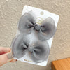 Cute Handmade Cloth Bow Duckbill Hair Clip Pearlescent Yarn Double Clip Hairpin For Baby Girls And Children
