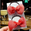 Cute Handmade Cloth Bow Duckbill Hair Clip Pearlescent Yarn Double Clip Hairpin For Baby Girls And Children