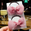 Cute Handmade Cloth Bow Duckbill Hair Clip Pearlescent Yarn Double Clip Hairpin For Baby Girls And Children