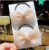 Cute Handmade Cloth Bow Duckbill Hair Clip Pearlescent Yarn Double Clip Hairpin For Baby Girls And Children