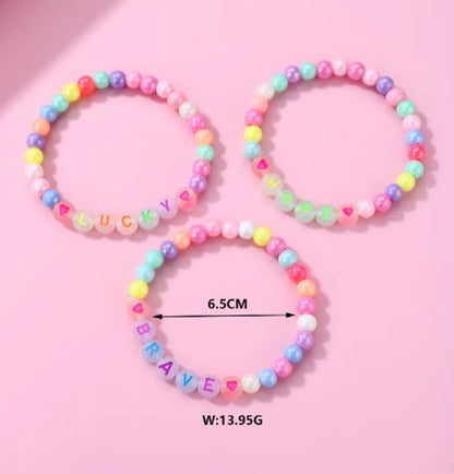 Cute Handmade Romantic Letter Beaded Imitation Pearl Wholesale Bracelets