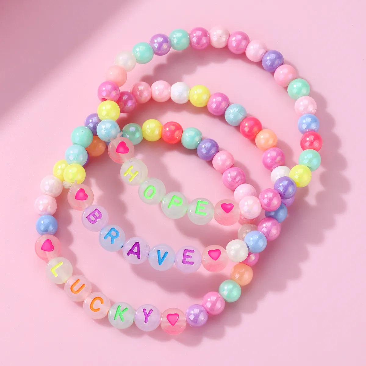 Cute Handmade Romantic Letter Beaded Imitation Pearl Wholesale Bracelets