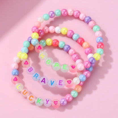 Cute Handmade Romantic Letter Beaded Imitation Pearl Wholesale Bracelets