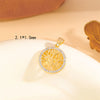 Wholesale Cute Handmade Shiny Sunflower Leaves Heart Shape Brass Plating Inlay 18K Gold Plated Zircon