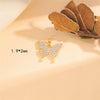 Wholesale Cute Handmade Shiny Sunflower Leaves Heart Shape Brass Plating Inlay 18K Gold Plated Zircon