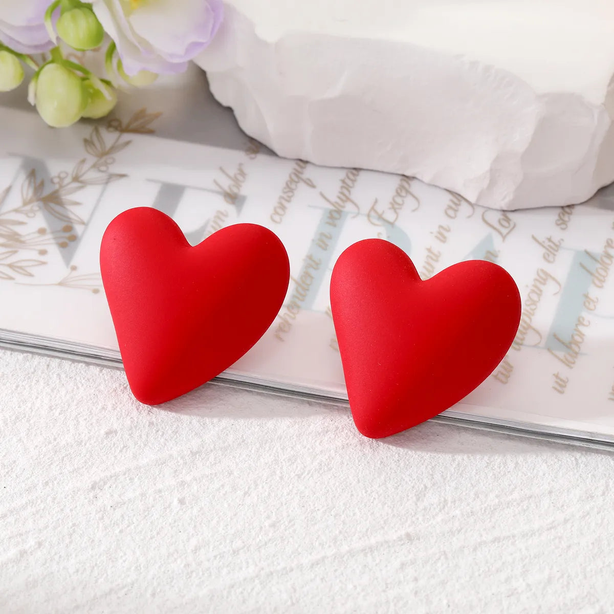 Wholesale Jewelry 1 Pair Cute Heart Shape Alloy Resin Ear Studs