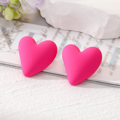 Wholesale Jewelry 1 Pair Cute Heart Shape Alloy Resin Ear Studs