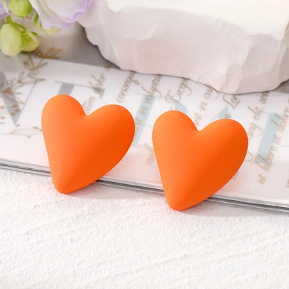 Wholesale Jewelry 1 Pair Cute Heart Shape Alloy Resin Ear Studs